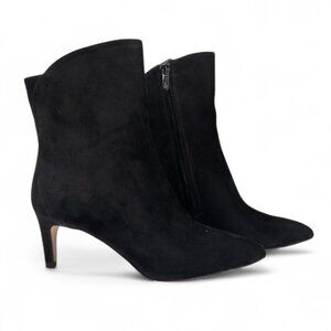 Sam Edelman Usha Size 8.5 M Black Suede Pointed Toe Stiletto Heel Ankle Bootie